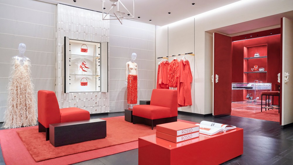 The interior of the Valentino store on Avenue Montaigne