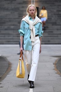 SYDNEY, AUSTRALIA - MAY 19: A model walks the runway during the HAULIER show during Afterpay Australian Fashion Week 2023 at 25 Martin Place on May 19, 2023 in Sydney, Australia. (Photo by Stefan Gosatti/Getty Images for AAFW)