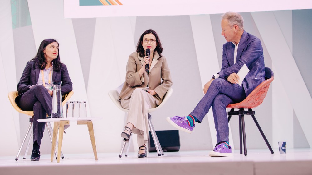 LVMH environmental development director Hélène Valade at Change Now fair in Paris.