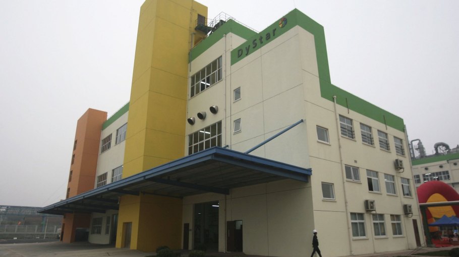 A DyStar building is seen during its opening ceremony in Nanjing, Jiangsu Province, China. DyStar officially opened its new production base for textile dyes today. It has invested around $55 million in the new site, which is the company's biggest ever foreign investment after its site in Gabus, Indonesia. China has rapidly become a major textile exporter in recent years, which accounts for more than 30 percent of global output of textiles.
