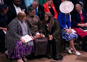 Guests arrive takes theirs seats inside Westminster Abbey in central London on May 6, 2023, ahead of the coronations of Britain's King Charles III and Britain's Camilla, Queen Consort. - The set-piece coronation is the first in Britain in 70 years, and only the second in history to be televised. Charles will be the 40th reigning monarch to be crowned at the central London church since King William I in 1066. Outside the UK, he is also king of 14 other Commonwealth countries, including Australia, Canada and New Zealand. Camilla, his second wife, will be crowned queen alongside him, and be known as Queen Camilla after the ceremony. (Photo by PHIL NOBLE / POOL / AFP) (Photo by PHIL NOBLE/POOL/AFP via Getty Images)