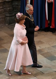 LONDON, ENGLAND - MAY 06: Former Prime Minister Tony Blair and his wife Cherie Blair arrive ahead of the Coronation of King Charles III and Queen Camilla on May 6, 2023 in London, England. The Coronation of Charles III and his wife, Camilla, as King and Queen of the United Kingdom of Great Britain and Northern Ireland, and the other Commonwealth realms takes place at Westminster Abbey today. Charles acceded to the throne on 8 September 2022, upon the death of his mother, Elizabeth II. (Photo by Phil Noble - WPA Pool/Getty Images)