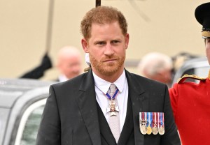 Britain's Prince Harry, Duke of Sussex arrives at Westminster Abbey in central London on May 6, 2023, ahead of the coronations of Britain's King Charles III and Britain's Camilla, Queen Consort. - The set-piece coronation is the first in Britain in 70 years, and only the second in history to be televised. Charles will be the 40th reigning monarch to be crowned at the central London church since King William I in 1066. Outside the UK, he is also king of 14 other Commonwealth countries, including Australia, Canada and New Zealand. Camilla, his second wife, will be crowned queen alongside him, and be known as Queen Camilla after the ceremony. (Photo by Andy Stenning / POOL / AFP) (Photo by ANDY STENNING/POOL/AFP via Getty Images)