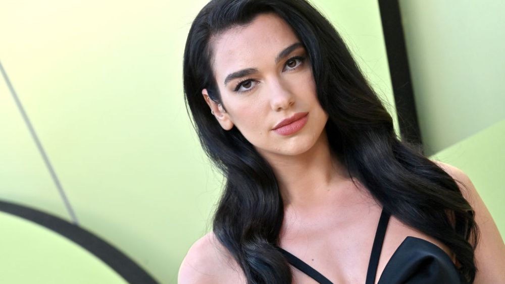 Dua Lipa attends the Versace fall 2023 show in Los Angeles.