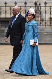 LONDON, ENGLAND - MAY 06: King Letsie III of Lesotho and Masenate Mohato Seeiso, Queen of Lesotho attend the Coronation of King Charles III and Queen Camilla on May 06, 2023 in London, England. The Coronation of Charles III and his wife, Camilla, as King and Queen of the United Kingdom of Great Britain and Northern Ireland, and the other Commonwealth realms takes place at Westminster Abbey today. Charles acceded to the throne on 8 September 2022, upon the death of his mother, Elizabeth II. (Photo by Jeff Spicer/Getty Images)