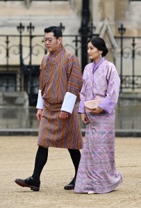 LONDON, ENGLAND - MAY 06: King Jigme Khesar Namgyel Wangchuck and Queen Jetsun Pema, Bhutan attend the Coronation of King Charles III and Queen Camilla on May 06, 2023 in London, England. The Coronation of Charles III and his wife, Camilla, as King and Queen of the United Kingdom of Great Britain and Northern Ireland, and the other Commonwealth realms takes place at Westminster Abbey today. Charles acceded to the throne on 8 September 2022, upon the death of his mother, Elizabeth II. (Photo by Jeff Spicer/Getty Images)