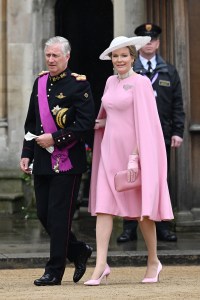 LONDON, ENGLAND - MAY 06: King Philippe of Belgium and Queen Mathilde of Belgium attend the Coronation of King Charles III and Queen Camilla on May 06, 2023 in London, England. The Coronation of Charles III and his wife, Camilla, as King and Queen of the United Kingdom of Great Britain and Northern Ireland, and the other Commonwealth realms takes place at Westminster Abbey today. Charles acceded to the throne on 8 September 2022, upon the death of his mother, Elizabeth II. (Photo by Jeff Spicer/Getty Images)