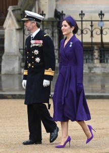 LONDON, ENGLAND - MAY 06: Crown Prince Frederik of Denmark and Mary, Crown Princess of Denmark attend the Coronation of King Charles III and Queen Camilla on May 06, 2023 in London, England. The Coronation of Charles III and his wife, Camilla, as King and Queen of the United Kingdom of Great Britain and Northern Ireland, and the other Commonwealth realms takes place at Westminster Abbey today. Charles acceded to the throne on 8 September 2022, upon the death of his mother, Elizabeth II. (Photo by Stuart C. Wilson/Getty Images)