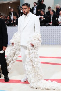 Bad Bunny at the 2023 Met Gala: Karl Lagerfeld: A Line of Beauty held at the Metropolitan Museum of Art on May 1, 2023 in New York, New York.