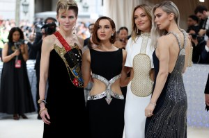 Gabriela Hearst, Maude Apatow, Olivia Wilde and Vanessa Kirby at the 2023 Met Gala: Karl Lagerfeld: A Line of Beauty held at the Metropolitan Museum of Art on May 1, 2023 in New York, New York.
