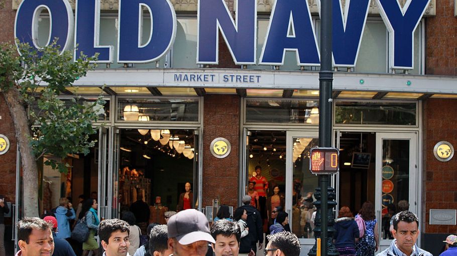 Pedestrians walk in front of the Market Street Old Navy store on July 29, 2011 in San Francisco, California. The location, which has been open for three decades in the brand's hometown is set to close on July 1.