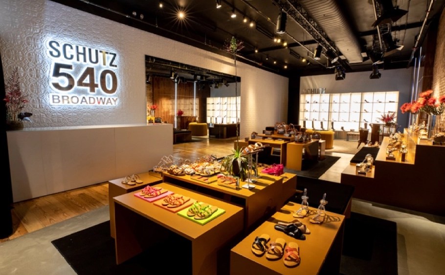 Inside Schutz's new store at 540 Broadway in Soho.