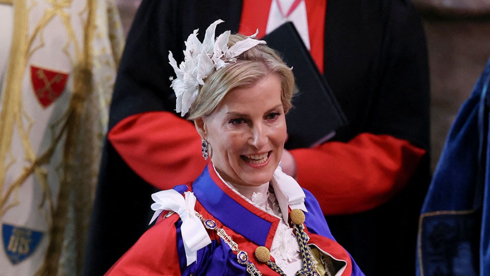 LONDON, ENGLAND - MAY 06: Sophie, Duchess of Edinburgh arrives ahead of the Coronation of King Charles III and Queen Camilla on May 6, 2023 in London, England. The Coronation of Charles III and his wife, Camilla, as King and Queen of the United Kingdom of Great Britain and Northern Ireland, and the other Commonwealth realms takes place at Westminster Abbey today. Charles acceded to the throne on 8 September 2022, upon the death of his mother, Elizabeth II. (Photo by Phil Noble - WPA Pool/Getty Images)