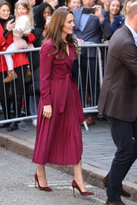 The Princess of Wales wore a Karen Millen dress and matching Gianvito Rossi pumps for a visit to Birmingham.