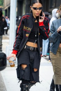 Street style at Comme des Garcons Sample Sale in New York.