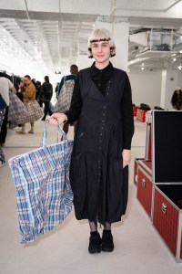Street style at Comme des Garcons Sample Sale in New York.