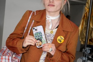 Street style at Comme des Garcons Sample Sale in New York.