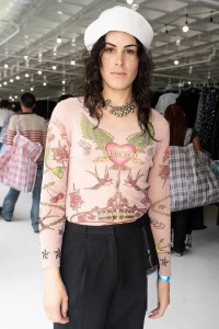 Street style at Comme des Garcons Sample Sale in New York.