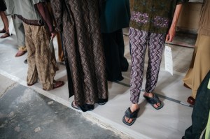 Backstage at Dries Van Noten Men's Spring 2024