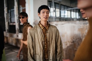 Backstage at Dries Van Noten Men's Spring 2024