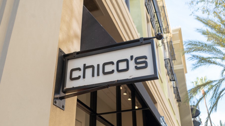 Sign on facade at Chico's retail store on Santana Row in the Silicon Valley, San Jose, California, January 3, 2020.