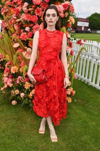 EGHAM, ENGLAND - JUNE 18: Charli Howard attends the Cartier Queen's Cup Polo at Guards Polo Club on June 18, 2023 in Egham, England. (Photo by Dave Benett/Getty Images for Cartier)