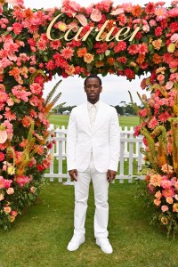 EGHAM, ENGLAND - JUNE 18: Micheal Ward attends the Cartier Queen's Cup Polo at Guards Polo Club on June 18, 2023 in Egham, England. (Photo by Dave Benett/Getty Images for Cartier)