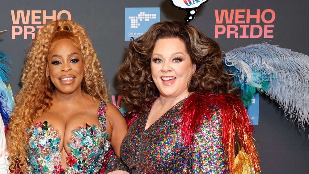 (L-R) Niecy Nash and Melissa McCarthy at the 2023 WeHo Pride Parade on Sunday in Los Angeles.