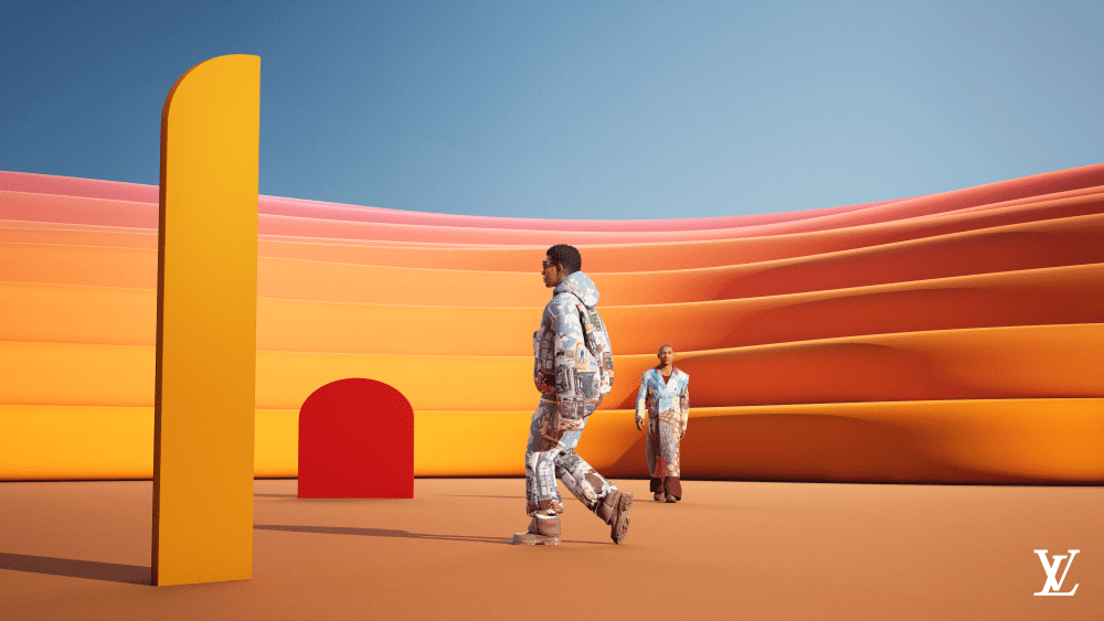 Louis Vuitton virtual fashion show men's designed by Colm Dillane.