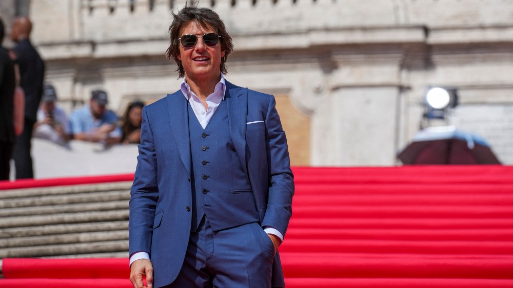 Tom Cruise attends the world premiere of "Mission: Impossible – Dead Reckoning Part One" in Rome on June 19.