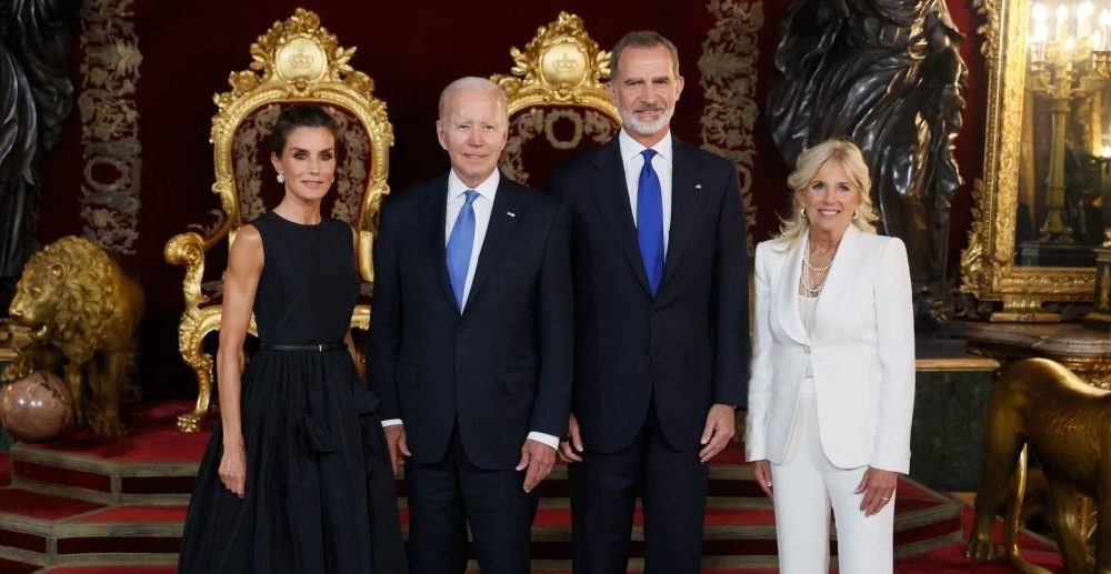 From left: Spain's Queen Letizia, U.S. President Joe Biden, Spain's King Felipe VI and U.S. First Lady Jill Biden during the 2022 NATO summit in Madrid.