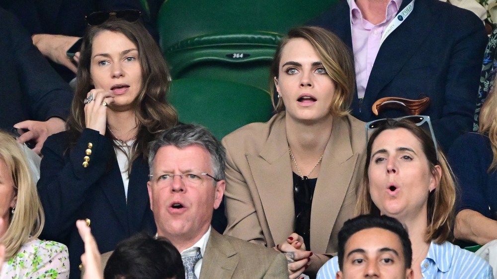 Minke and Cara Delevingne attend day eight of the Wimbledon Tennis Championships at All England Lawn Tennis and Croquet Club on July 10, 2023 in London, England. 10 Jul 2023 Pictured: Minke and Cara Delevingne attend day eight of the Wimbledon Tennis Championships at All England Lawn Tennis and Croquet Club on July 10, 2023 in London, England. Photo credit: Mirrorpix / MEGA TheMegaAgency.com +1 888 505 6342 (Mega Agency TagID: MEGA1006143_007.jpg) [Photo via Mega Agency]