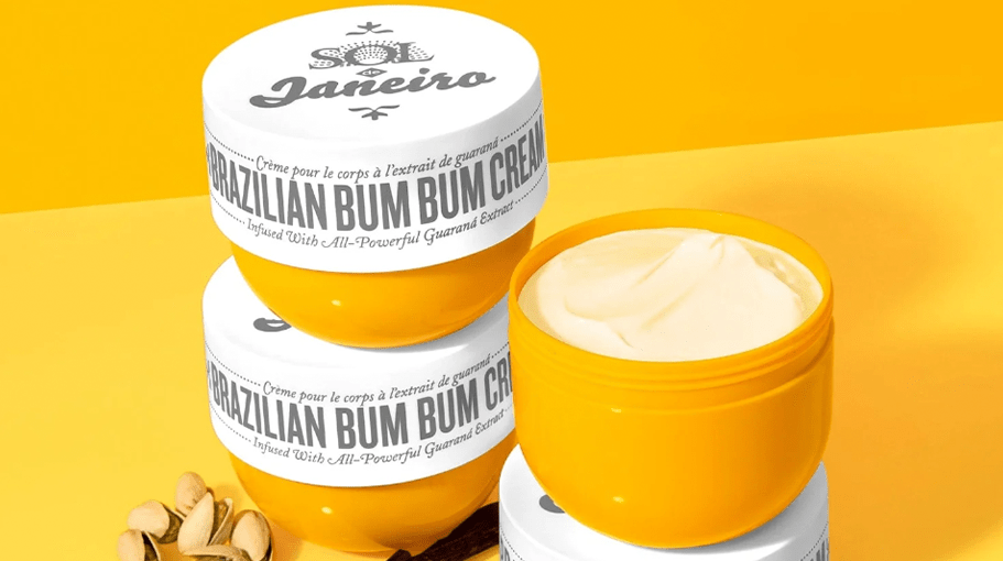 orange-yellow tubs of body cream