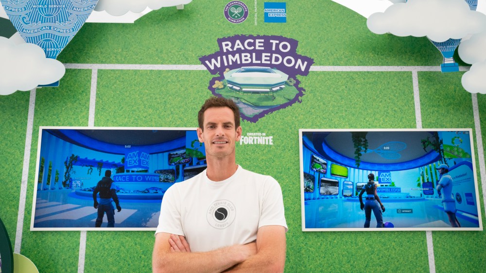 Andy Murray poses in the American Express Fan Experience zone whilst playing Fortnite: Race to Wimbledon at All England Lawn Tennis & Croquet Club, Wimbledon. Picture date: Monday June 26, 2023. PA Photo. See PA story TENNIS Murray. Photo credit should read: Zac Goodwin/PA Wire.

RESTRICTIONS: Use subject to restrictions. Editorial use only, no commercial use without prior consent from rights holder.
