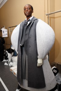 Backstage at Thom Browne Couture Fall 2023