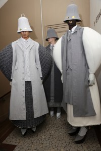 Backstage at Thom Browne Couture Fall 2023