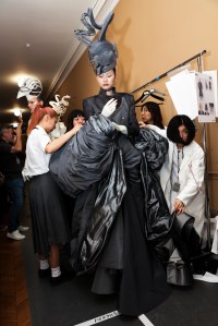Backstage at Thom Browne Couture Fall 2023