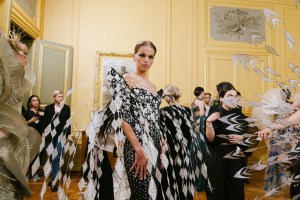 Backstage at Iris van Herpen Couture fall 2023