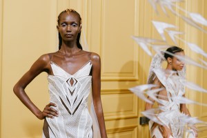 Backstage at Iris van Herpen Couture fall 2023