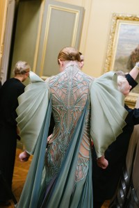 Backstage at Iris van Herpen Couture fall 2023
