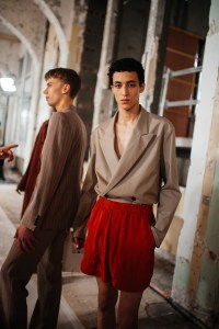 Backstage at Dries Van Noten Men's Spring 2024 on the runway at the Dries Van Noten Spring 2024 Menswear Collection Fashion Show on June 22, 2023 in Paris, France.