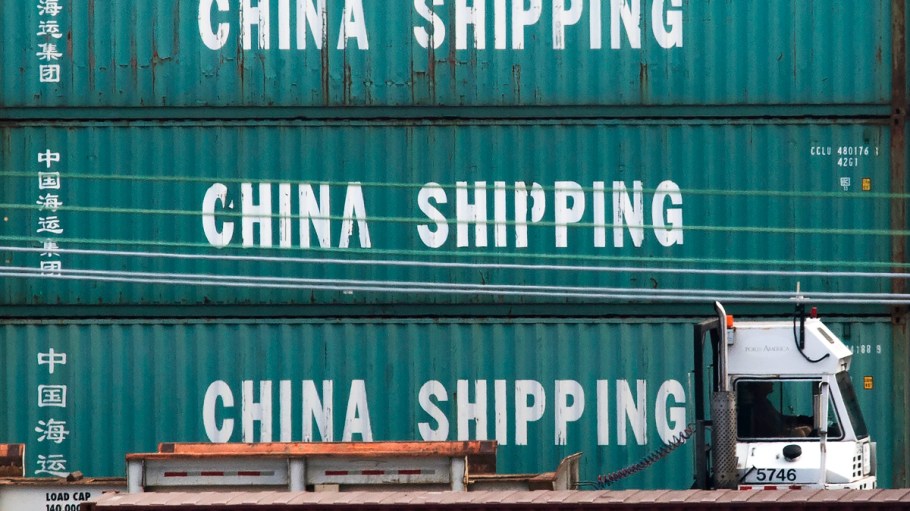 China Shipping containers seen in the Port of Los Angeles.