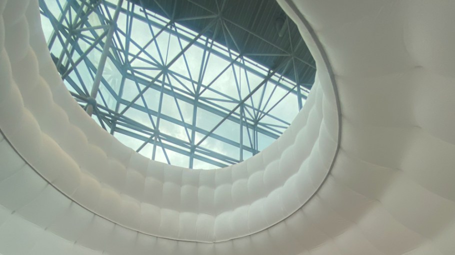 An igloo activation at Functional Fabrics in July captures one key theme at PV: Hibernation.