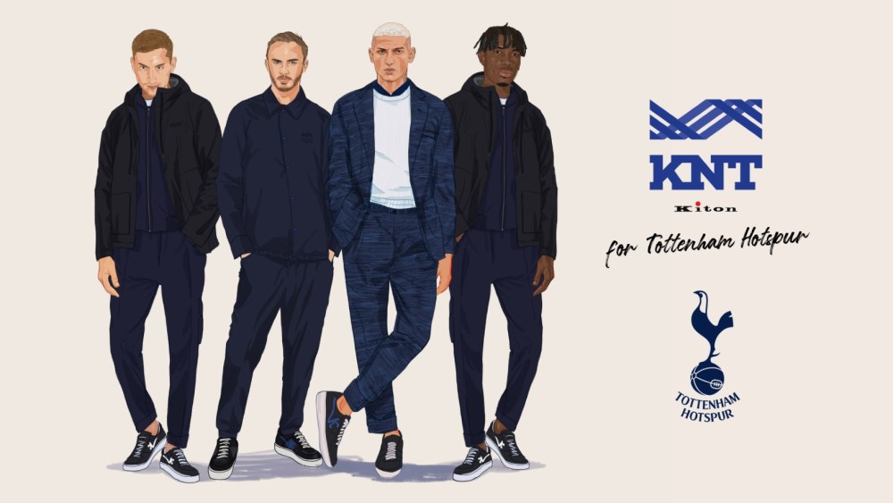 A sketch of the KNT-designed Tottenham Hotspur F.C soccer team's off-field uniforms.