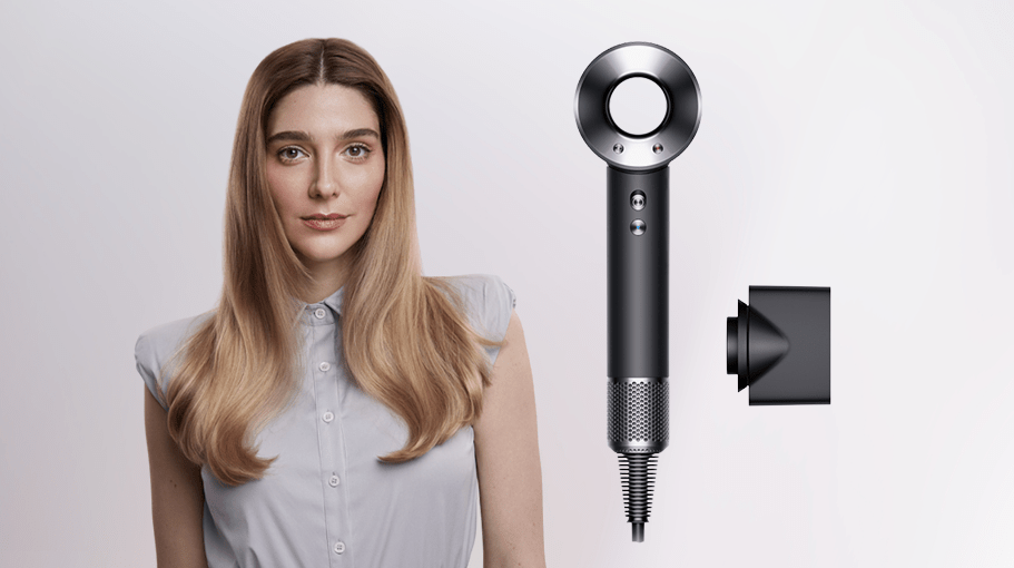 woman; dyson supersonic origin hair dryer
