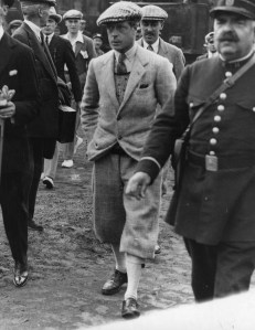 The Prince of Wales, later Edward VIII wearing a sporting outfit while visiting France in 1930.