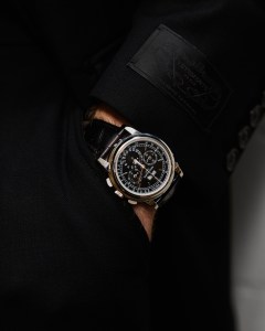Patek Philippe’s Perpetual Calendar Chronograph in platinum with black dial. Reference: 5970p-001