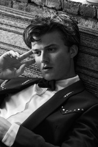 Joe Keery wearing photographed for WWD on July 12, 2023 in New York, New York.