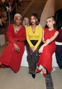 Tiffany Haddish, Lori Harvey and Chloe Fineman at Tory Burch Spring 2024 Ready To Wear Fashion Show held at the American Museum of Natural History on September 11, 2023 in New York, New York.