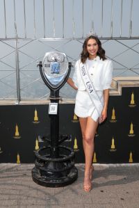 NEW YORK, NEW YORK - JUNE 30: Morgan Romano attends as Miss USA Morgan Romano and Miss Teen USA Faron Medhi Light the Empire State Building in Celebration of Fourth of July at The Empire State Building on June 30, 2023 in New York City. (Photo by Dimitrios Kambouris/Getty Images for Empire State Realty Trust)